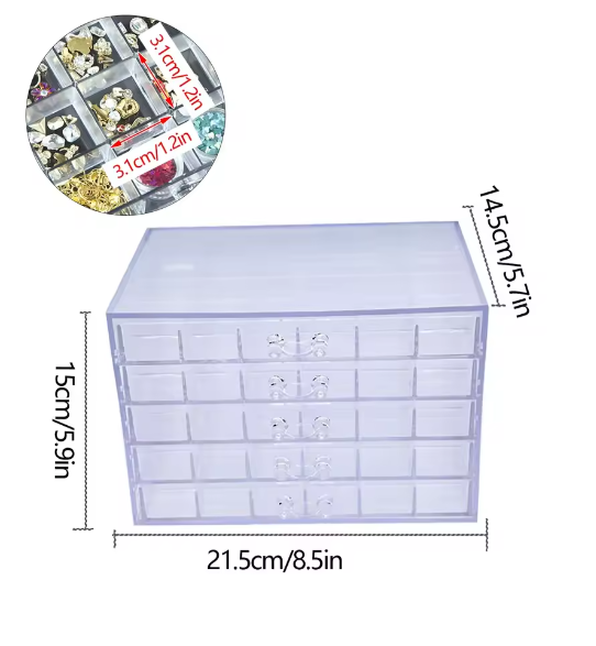 Grote Nail Art Opbergdoos – 120 Vakken en 5 Lades Organizer