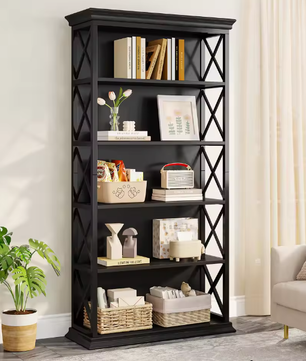 Industriële Boekenkast met 5 Lagen – Stijlvol Open Opbergsysteem voor Woonkamer, Slaapkamer of Kantoor