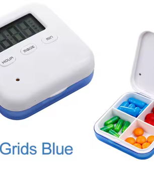 Slimme Draagbare Pillendoos – Elektronische Timer en 5 Alarmen – 4/6 Compartimenten