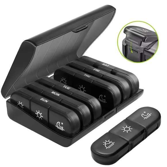 Wekelijkse Pillenorganizer – 7 Dagen, 3 Vakken per Dag, Compact en Draagbaar