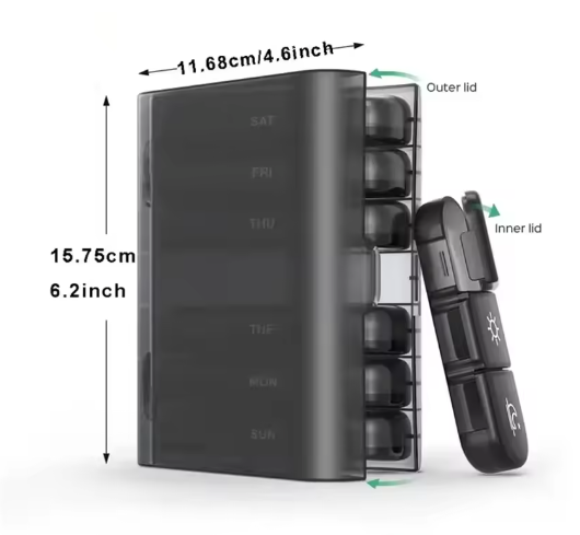 Wekelijkse Pillenorganizer – 7 Dagen, 3 Vakken per Dag, Compact en Draagbaar