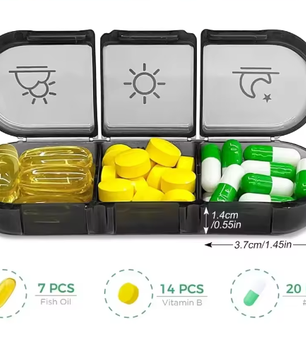 Wekelijkse Pillenorganizer – 7 Dagen, 3 Vakken per Dag, Compact en Draagbaar