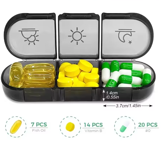 Wekelijkse Pillenorganizer – 7 Dagen, 3 Vakken per Dag, Compact en Draagbaar