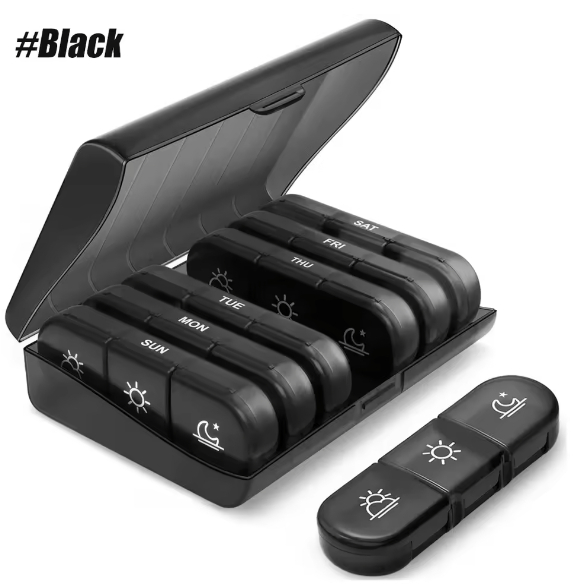 Wekelijkse Pillenorganizer – 7 Dagen, 3 Vakken per Dag, Compact en Draagbaar