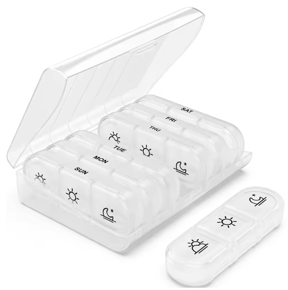 Wekelijkse Pillenorganizer – 7 Dagen, 3 Vakken per Dag, Compact en Draagbaar