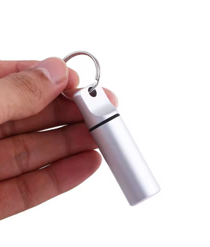 Waterdichte Metalen Pillendoos Sleutelhanger – Aluminium Mini Opbergcontainer voor Medicatie en Kleine Items