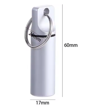 Waterdichte Metalen Pillendoos Sleutelhanger – Aluminium Mini Opbergcontainer voor Medicatie en Kleine Items