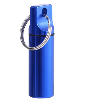Waterdichte Metalen Pillendoos Sleutelhanger – Aluminium Mini Opbergcontainer voor Medicatie en Kleine Items