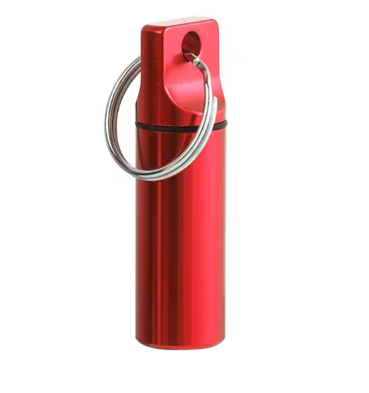 Waterdichte Metalen Pillendoos Sleutelhanger – Aluminium Mini Opbergcontainer voor Medicatie en Kleine Items