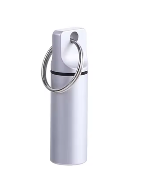 Waterdichte Metalen Pillendoos Sleutelhanger – Aluminium Mini Opbergcontainer voor Medicatie en Kleine Items