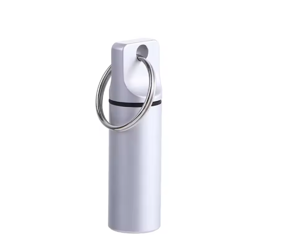 Waterdichte Metalen Pillendoos Sleutelhanger – Aluminium Mini Opbergcontainer voor Medicatie en Kleine Items