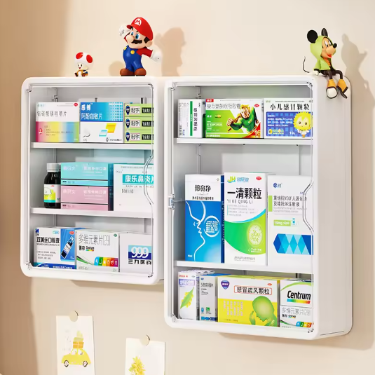 Muurhangende Medicijnkast – Transparante Waterdichte Opbergdoos met Grote Capaciteit