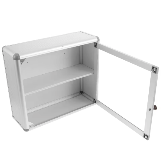 Wandgemonteerde Medicijnkast – Aluminium 2-Laags EHBO-Opbergdoos voor Thuis