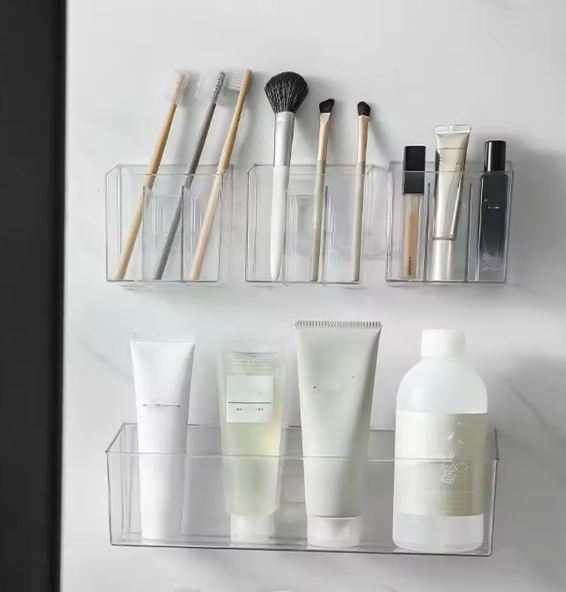 Wandgemonteerde Ponsvrije Opbergdoos – Transparante Medicijn- en Accessoirebox met Grote Capaciteit