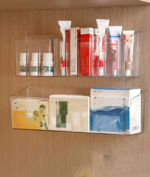 Wandgemonteerde Ponsvrije Opbergdoos – Transparante Medicijn- en Accessoirebox met Grote Capaciteit