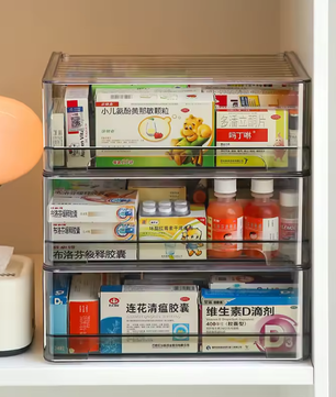 Transparante Lade-Medicijndoos – Grote Capaciteit, Stapelbaar Opbergrek voor Thuis