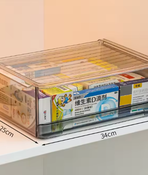 Transparante Lade-Medicijndoos – Grote Capaciteit, Stapelbaar Opbergrek voor Thuis