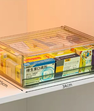 Transparante Lade-Medicijndoos – Grote Capaciteit, Stapelbaar Opbergrek voor Thuis