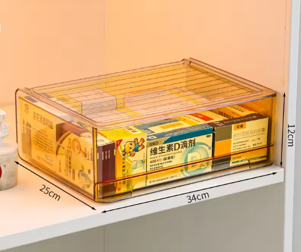 Transparante Lade-Medicijndoos – Grote Capaciteit, Stapelbaar Opbergrek voor Thuis