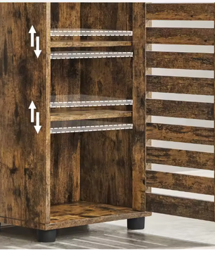 Hoge Badkamerkast met 3 Open Compartimenten en 2 Verstelbare Planken