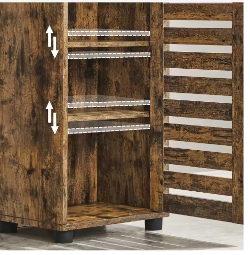 Hoge Badkamerkast met 3 Open Compartimenten en 2 Verstelbare Planken