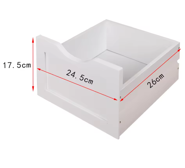 Hoge Badkamerkast met 4 Laden – Compacte Opbergkast voor Badkamer en Toilet