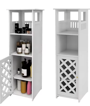 Smal Badkamerkastje met Deur en Planken – Compact Opbergmeubel 78×22×22 cm