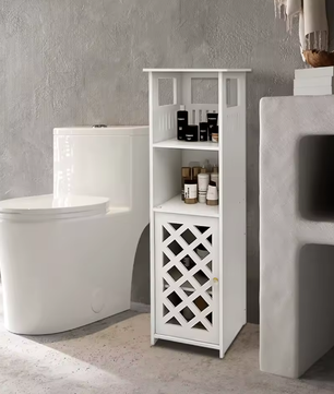 Smal Badkamerkastje met Deur en Planken – Compact Opbergmeubel 78×22×22 cm