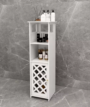 Smal Badkamerkastje met Deur en Planken – Compact Opbergmeubel 78×22×22 cm