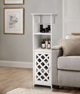 Smal Badkamerkastje met Deur en Planken – Compact Opbergmeubel 78×22×22 cm