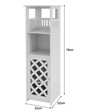 Smal Badkamerkastje met Deur en Planken – Compact Opbergmeubel 78×22×22 cm