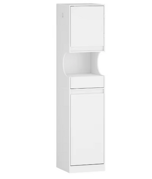 Hoge Badkamerkast met Wasmand – Slim Opbergsysteem voor Was en Toiletartikelen