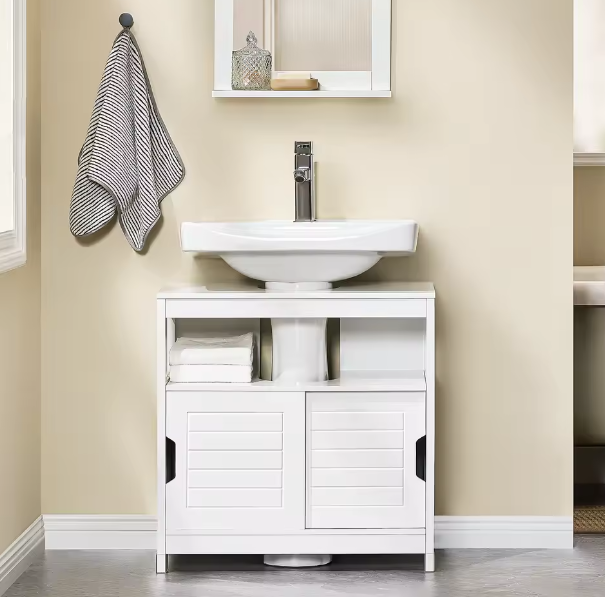 Badkamerkast Onder Wastafel met Schuifdeuren 60×60×30 cm