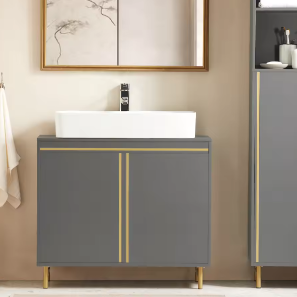 Moderne Wastafelkast met Deuren – Compact Badkamermeubel 75 cm