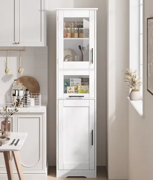 Hoge Badkamerkast met Deuren en nbsp; Lade – 170 cm Opbergmeubel