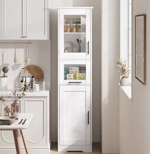 Hoge Badkamerkast met Deuren en nbsp; Lade – 170 cm Opbergmeubel