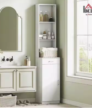 Hoge Badkamerkast 179 cm – Lades, Deuren en Verstelbare Planken