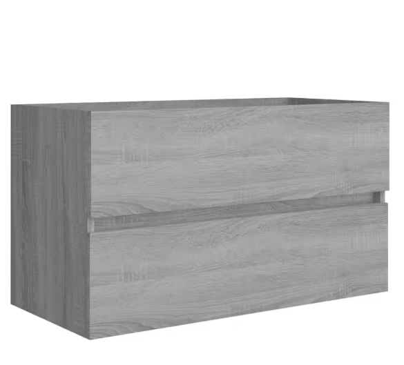 Grijze Badkamermeubel 80x38,5x45 cm – Houtcomposiet Opbergkast