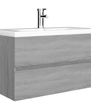 Grijze Badkamermeubel 80x38,5x45 cm – Houtcomposiet Opbergkast