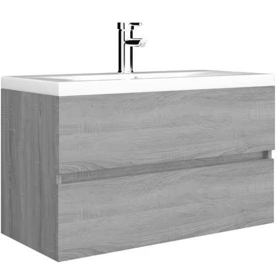 Grijze Badkamermeubel 80x38,5x45 cm – Houtcomposiet Opbergkast