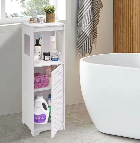 3-laags Badkameropbergkast – Vrijstaande Smalle Toiletopberger
