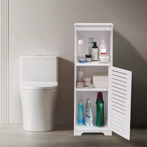 3-laags Badkameropbergkast – Vrijstaande Smalle Toiletopberger