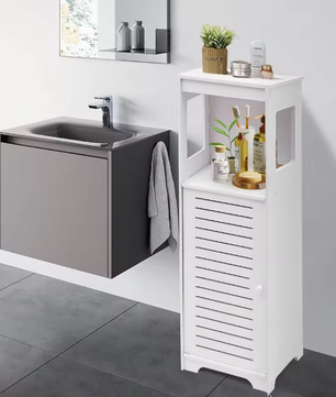 3-laags Badkameropbergkast – Vrijstaande Smalle Toiletopberger