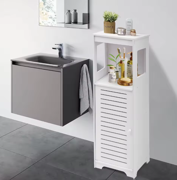 3-laags Badkameropbergkast – Vrijstaande Smalle Toiletopberger