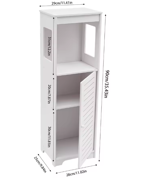 3-laags Badkameropbergkast – Vrijstaande Smalle Toiletopberger