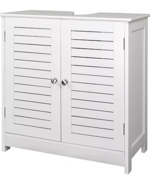 Witte Badkameropbergkast 60x30x58 cm – MDF Onder Wastafel