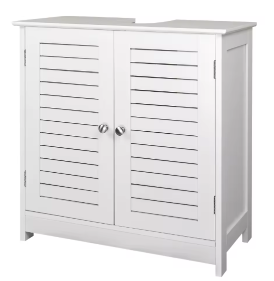 Witte Badkameropbergkast 60x30x58 cm – MDF Onder Wastafel