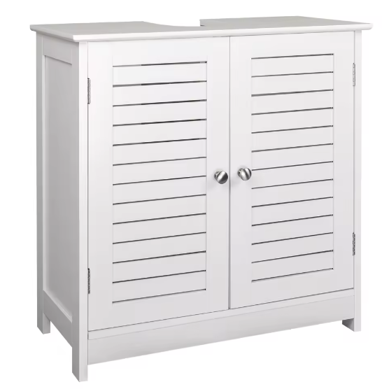 Witte Badkameropbergkast 60x30x58 cm – MDF Onder Wastafel