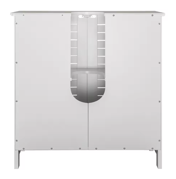 Witte Badkameropbergkast 60x30x58 cm – MDF Onder Wastafel