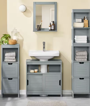 Wastafel Onderkast met Schuifdeuren – Compact en Praktisch Badkamermeubel